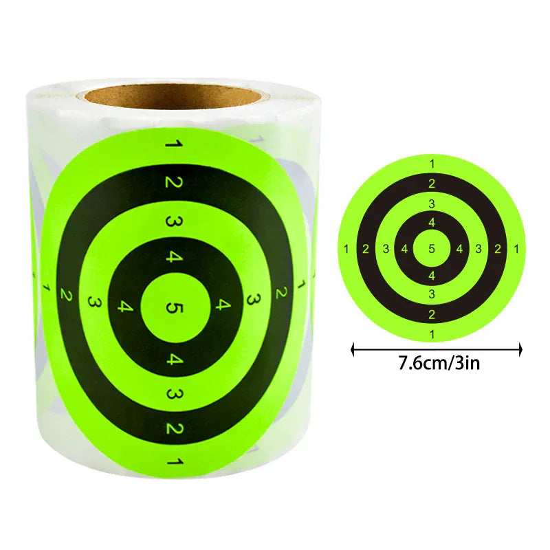 200Pcs 3inch Green Ring Digital Aiming Shooting Target Paper Shooting Practice Target Stickers Shooting Target Training Supplies Stickers Shooting Target Labels 00547