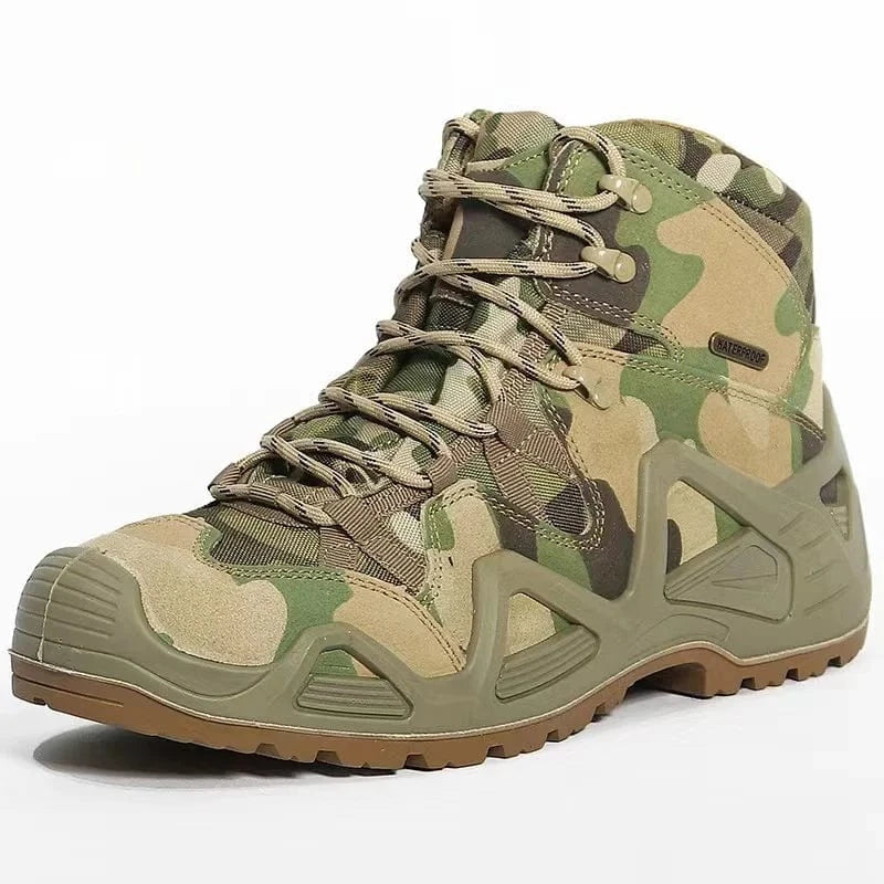 2025 Mid Cut Camouflage Mens Boots Anti-slip Warm Tactical Desert Shoes Women Trekking Mountain Outdoor Train Footwear Mid Camouflage / 39