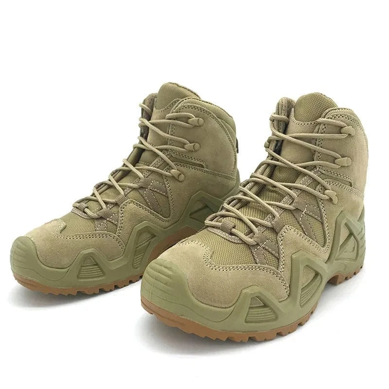 2025 Mid Cut Camouflage Mens Boots Anti-slip Warm Tactical Desert Shoes Women Trekking Mountain Outdoor Train Footwear Mid Sand / 45