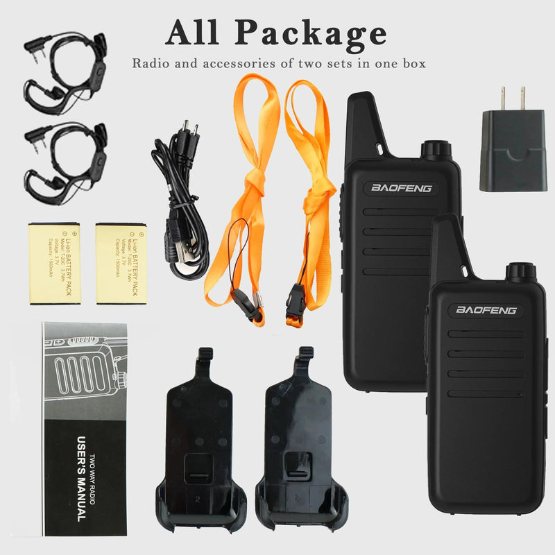 2pcs Baofeng VT-C2 FRS/PMR Hiking Mini Two Way Radio 2 Watt Walkie Talkie for Christmas Gift VT-C2-TK / EU
