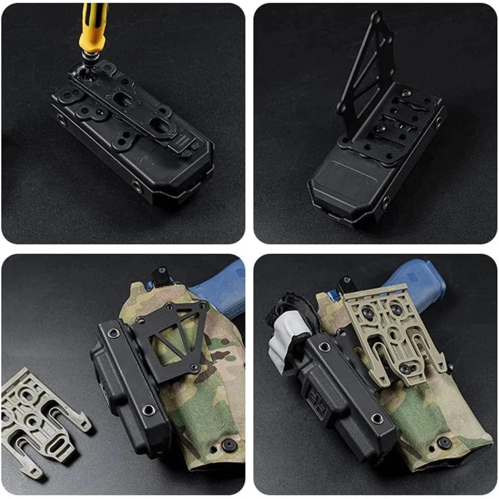 2pcs Holster Adapter Platform Stainless Steel Holster Platform Quick Locking System Extension Plate for Outdoor Camping Hunting