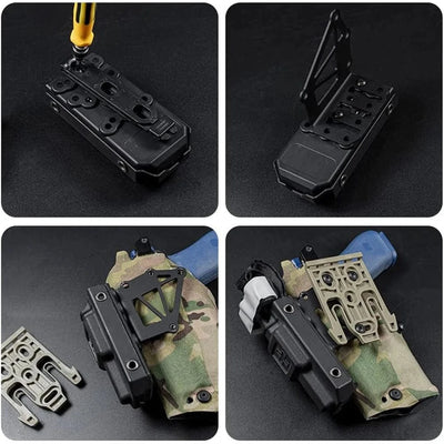 2pcs Holster Adapter Platform Stainless Steel Holster Platform Quick Locking System Extension Plate for Outdoor Camping Hunting