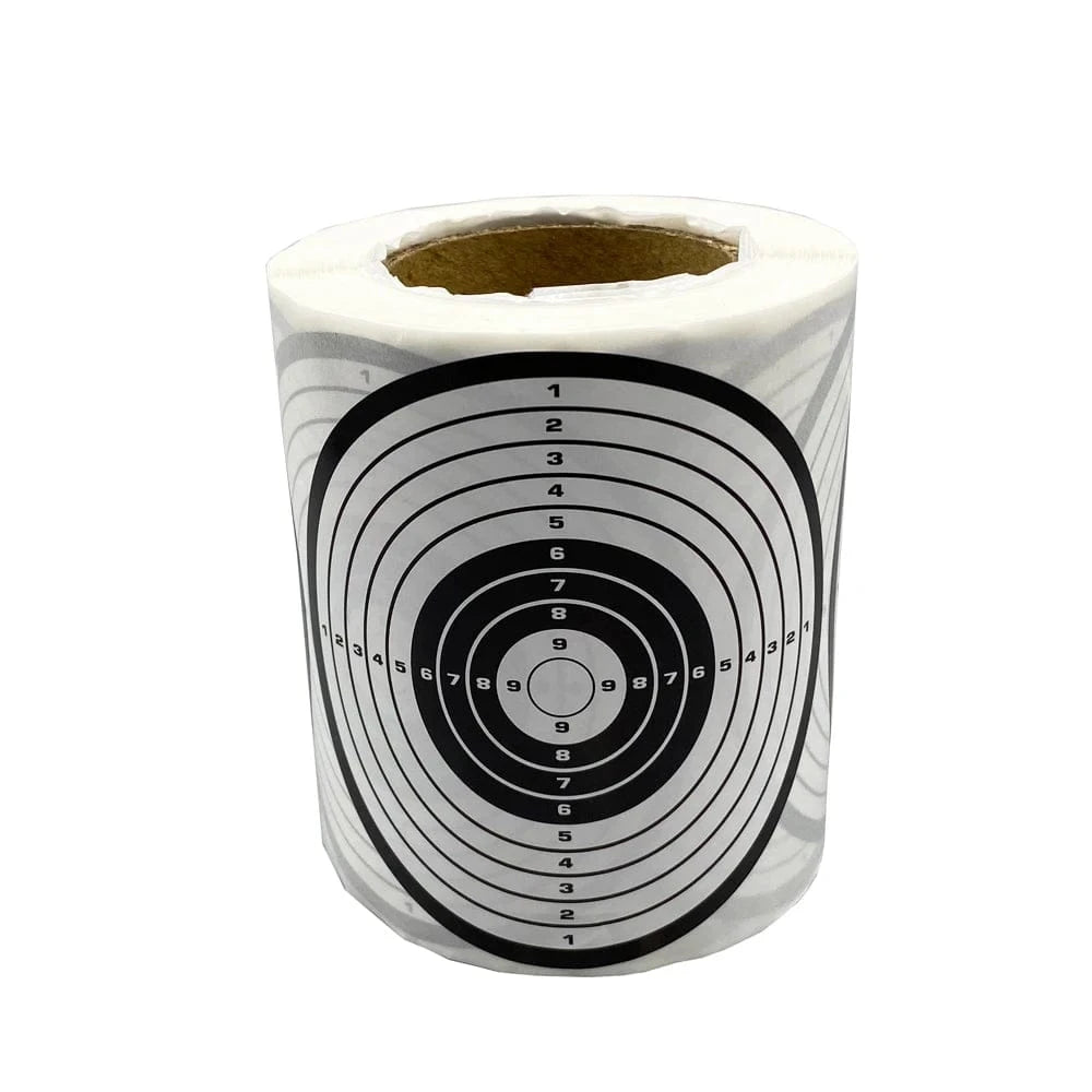 3" Black and White Shooting Target Sticker in 200 Pcs/Roll suitable for target shooting of air pellet gun & Steel or Plastic BBs 1-10 bullseye