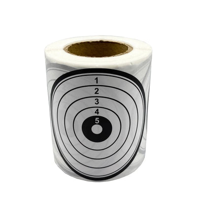 3" Black and White Shooting Target Sticker in 200 Pcs/Roll suitable for target shooting of air pellet gun & Steel or Plastic BBs 1-5 Circles