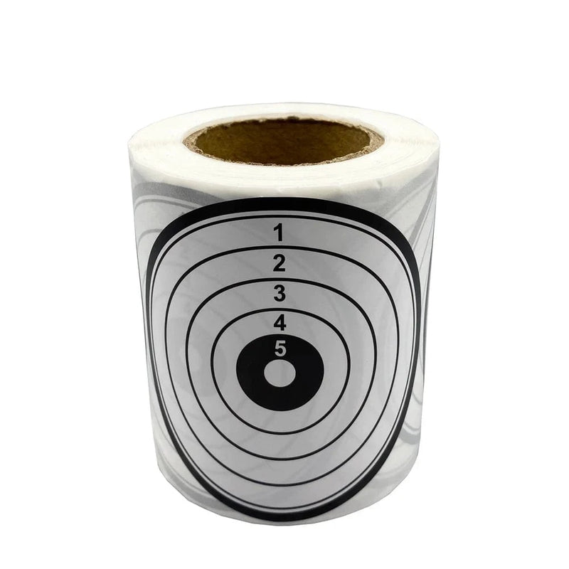 3" Black and White Shooting Target Sticker in 200 Pcs/Roll suitable for target shooting of air pellet gun & Steel or Plastic BBs 1-5 Circles