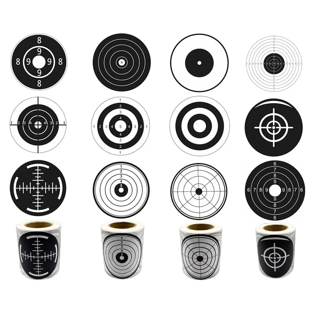 3" Black and White Shooting Target Sticker in 200 Pcs/Roll suitable for target shooting of air pellet gun & Steel or Plastic BBs