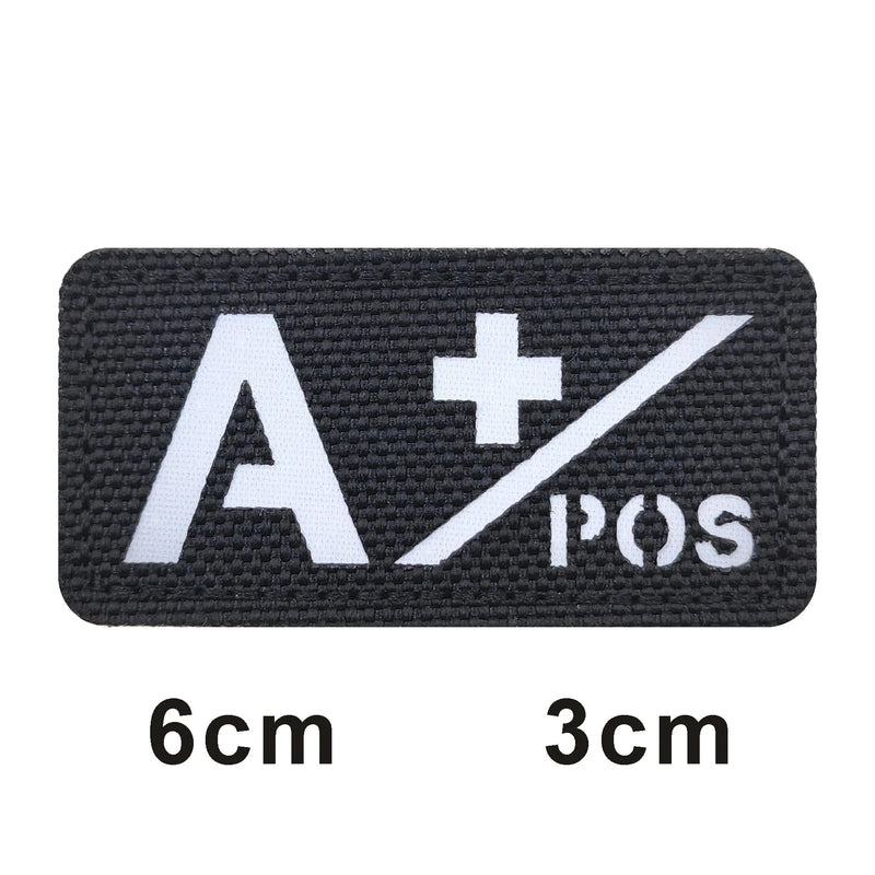 3D Reflective Blood Type A+B+O+AB+,A-B-O-AB-POS NEG Positive and Negative militares Backpack Hook and Loop Tactical Badge Parche 674
