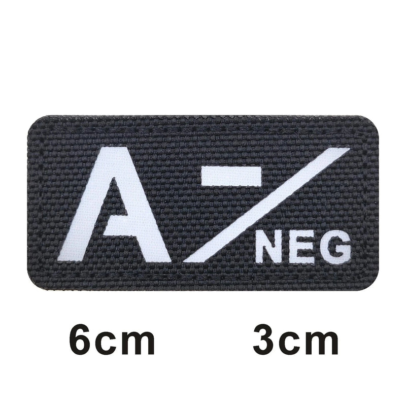 3D Reflective Blood Type A+B+O+AB+,A-B-O-AB-POS NEG Positive and Negative militares Backpack Hook and Loop Tactical Badge Parche 675