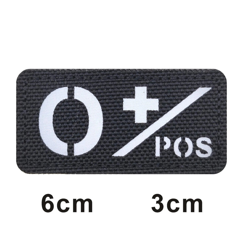 3D Reflective Blood Type A+B+O+AB+,A-B-O-AB-POS NEG Positive and Negative militares Backpack Hook and Loop Tactical Badge Parche 678