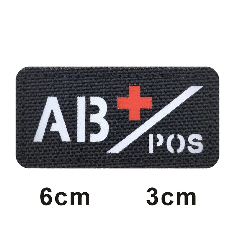 3D Reflective Blood Type A+B+O+AB+,A-B-O-AB-POS NEG Positive and Negative militares Backpack Hook and Loop Tactical Badge Parche 688