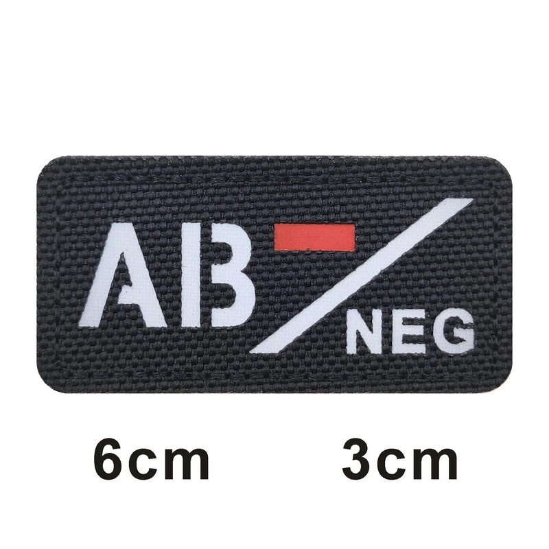 3D Reflective Blood Type A+B+O+AB+,A-B-O-AB-POS NEG Positive and Negative militares Backpack Hook and Loop Tactical Badge Parche 689