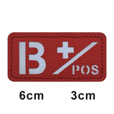 3D Reflective Blood Type A+B+O+AB+,A-B-O-AB-POS NEG Positive and Negative militares Backpack Hook and Loop Tactical Badge Parche 692