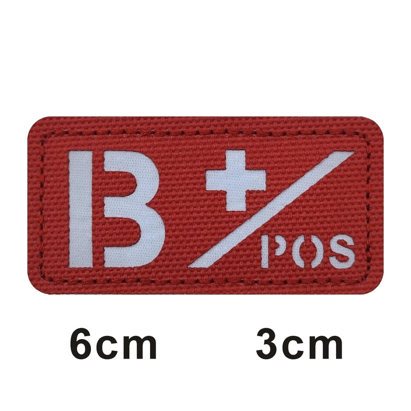 3D Reflective Blood Type A+B+O+AB+,A-B-O-AB-POS NEG Positive and Negative militares Backpack Hook and Loop Tactical Badge Parche 692