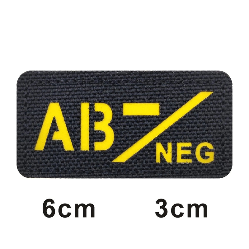 3D Reflective Blood Type A+B+O+AB+,A-B-O-AB-POS NEG Positive and Negative militares Backpack Hook and Loop Tactical Badge Parche 705