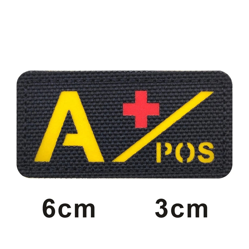 3D Reflective Blood Type A+B+O+AB+,A-B-O-AB-POS NEG Positive and Negative militares Backpack Hook and Loop Tactical Badge Parche 706