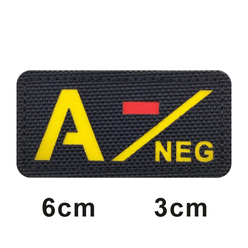 3D Reflective Blood Type A+B+O+AB+,A-B-O-AB-POS NEG Positive and Negative militares Backpack Hook and Loop Tactical Badge Parche 707