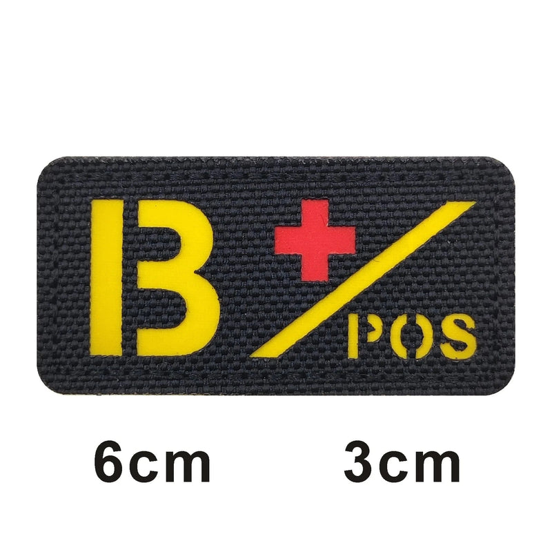 3D Reflective Blood Type A+B+O+AB+,A-B-O-AB-POS NEG Positive and Negative militares Backpack Hook and Loop Tactical Badge Parche 708