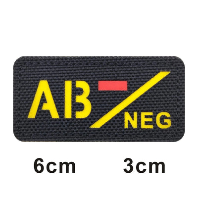 3D Reflective Blood Type A+B+O+AB+,A-B-O-AB-POS NEG Positive and Negative militares Backpack Hook and Loop Tactical Badge Parche 713
