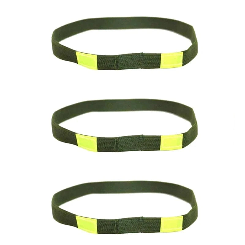 3pcs Helmet Special Luminous Cat Eye Band Reflective Elastic Band For M1 M88 MICH Outdoor Climbing Combat Games Helmet Accessory Green