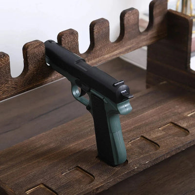 4/6 Slot Pistol Display Stand Wooden Gun Storage Rack Handgun Airsoft Support Holder for Glock/1911/Sig Sauer with Non-Slip Base