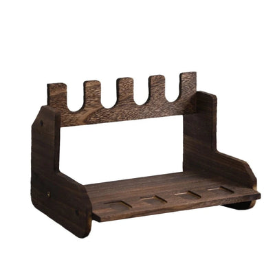 4/6 Slot Pistol Display Stand Wooden Gun Storage Rack Handgun Airsoft Support Holder for Glock/1911/Sig Sauer with Non-Slip Base 4 Slot