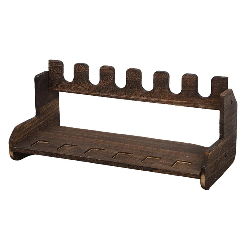 4/6 Slot Pistol Display Stand Wooden Gun Storage Rack Handgun Airsoft Support Holder for Glock/1911/Sig Sauer with Non-Slip Base 6 Slot