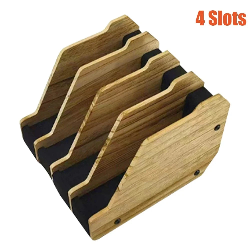 4/6 Slot Wooden Pistol Holder Handgun Display Stand Safe Wood Handgun Storage Case Desktop Support Wooden Gun Rack Organizer 4 Slots