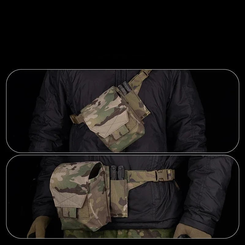 4-grid Waist Bag Adapter Board Equipped With 4 Columns Of MOLLE Mounting Suitable For DIY Outdoor Equipment Camping Accessories