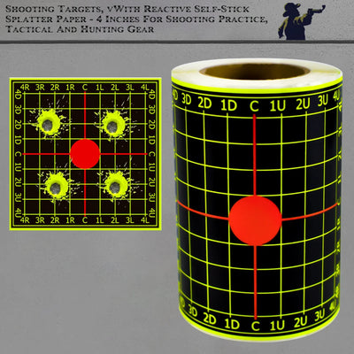 4inch Checkered Splash Shooting Practice Fluorescent Target Stickers 100Pcs Shooting Target Training Supplies Stickers Fluorescent Color Coated Label (Can Be Used for Real Guns to Practice with Air Gun Practice) Shooting Hall 00257