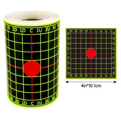 4inch Checkered Splash Shooting Practice Fluorescent Target Stickers 100Pcs Shooting Target Training Supplies Stickers Fluorescent Color Coated Label (Can Be Used for Real Guns to Practice with Air Gun Practice) Shooting Hall 00257