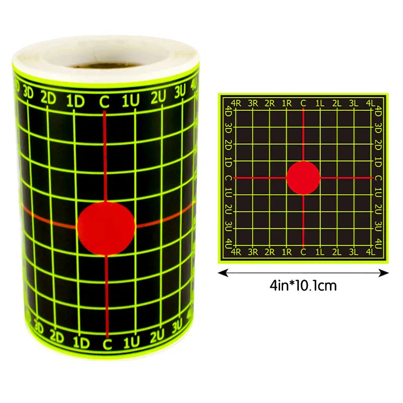 4inch Checkered Splash Shooting Practice Fluorescent Target Stickers 100Pcs Shooting Target Training Supplies Stickers Fluorescent Color Coated Label (Can Be Used for Real Guns to Practice with Air Gun Practice) Shooting Hall 00257