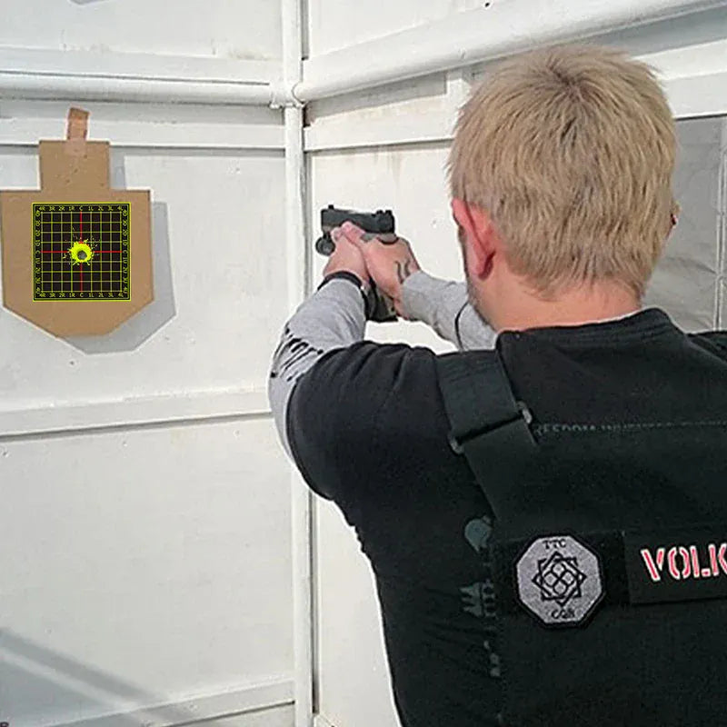 4inch Checkered Splash Shooting Practice Fluorescent Target Stickers 100Pcs Shooting Target Training Supplies Stickers Fluorescent Color Coated Label (Can Be Used for Real Guns to Practice with Air Gun Practice) Shooting Hall 00257