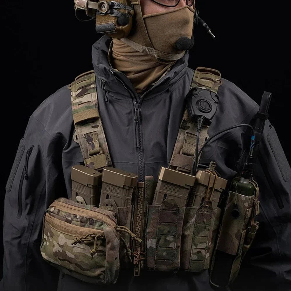 500D Nylon SF Hunting Vest for Men Adjustable Molle H-harness Chest Rigs Lightweight Airsoft Vest With M4 AR Magazine Pouch