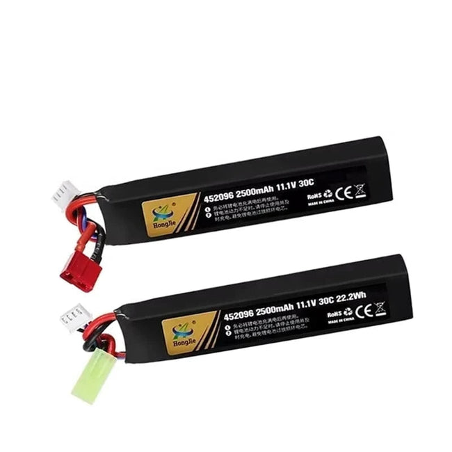 7.4V 11.4V 2500mAh 2800mAh Lipo Battery Split Connection for Water Gun 2S 3S Battery for Airsoft BB Air Pistol Electric Toy Guns