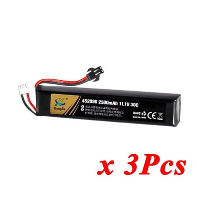 7.4V 11.4V 2500mAh 2800mAh Lipo Battery Split Connection for Water Gun 2S 3S Battery for Airsoft BB Air Pistol Electric Toy Guns 3S 2500mAh SM 3pcs / CN