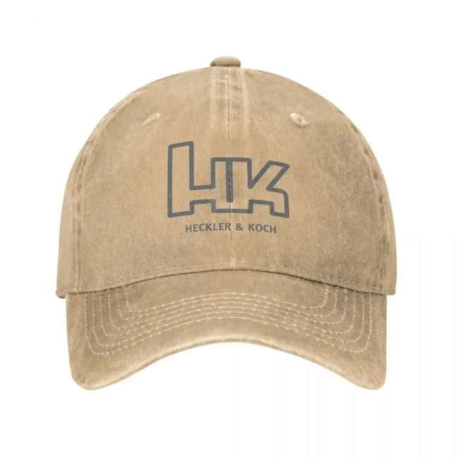 Casquette de baseball rétro Heckler Koch HK pour hommes et femmes, casquette snapback en denim vieilli, casquette de voyage pour toutes les saisons Kaki / Taille unique