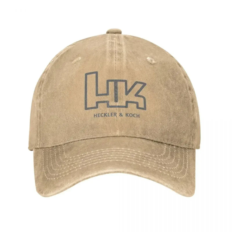 Casquette de baseball rétro Heckler Koch HK pour hommes et femmes, casquette snapback en denim vieilli, casquette de voyage pour toutes les saisons Kaki / Taille unique