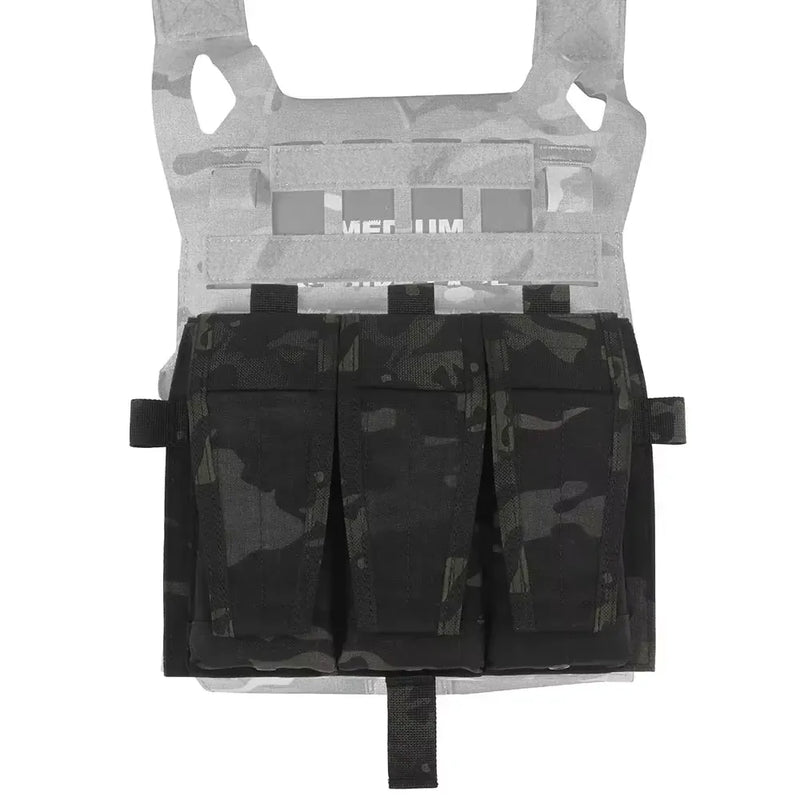 Pochette modulable à rabat avant |   Porte-capacité 3-Magazine |   Accessoire de gilet Compatible MBAV pour Airsoft VE-69-ACC-04-BCP