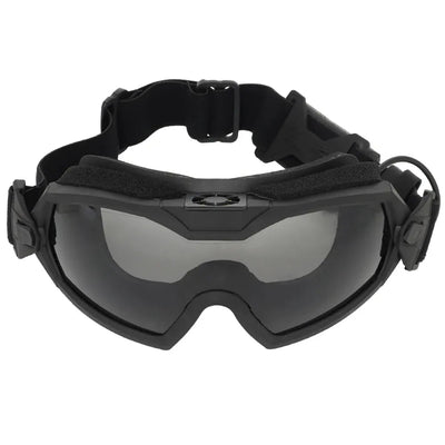 Lunettes tactiques Anti-buée Ski Airsoft CS lunettes de protection Transparent noir 2 lentilles Motocross lunettes Anti-poussière avec Micro ventilateur GG-MA-122 BLACK