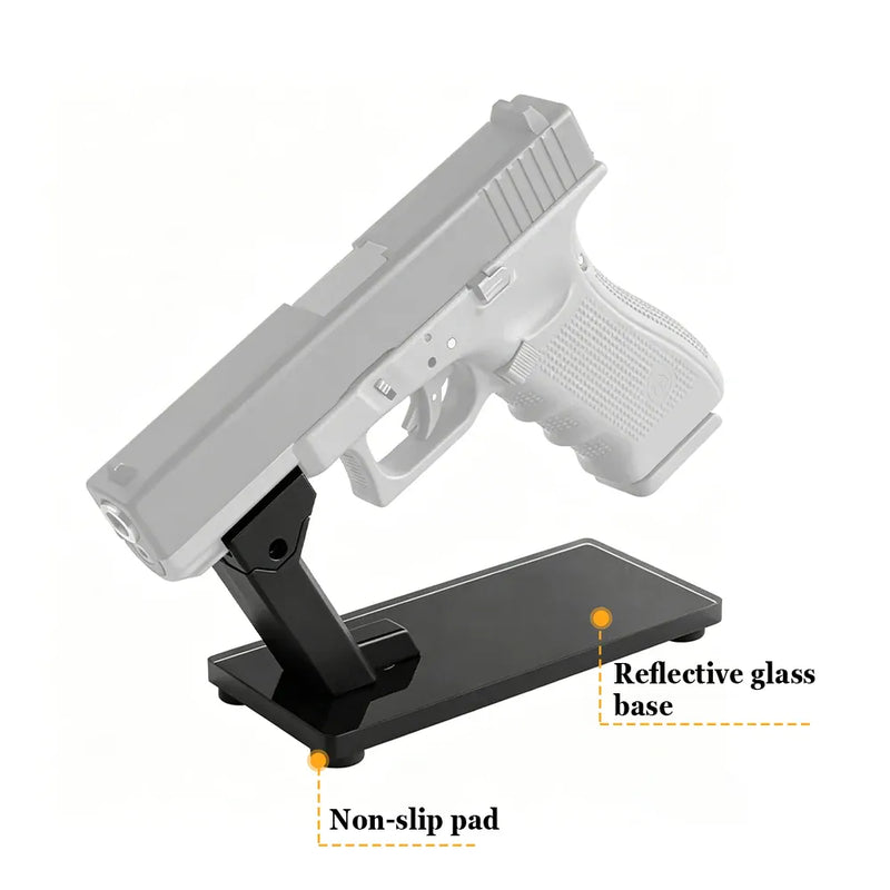 Support de présentation tactique pour pistolet, organisateur sécurisé pour armes à feu avec base antidérapante, support de présentation pour pistolet avec rails