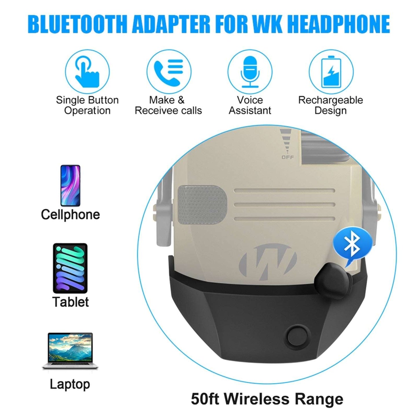 Adaptateur Bluetooth W1 Walkers casque sans fil - ACTION AIRSOFT