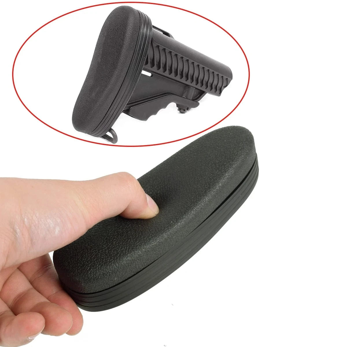 Adjustable Slip-on Rubber AR15 Recoil Pad Non-Slip Rifle Buttstock For Tactical Hunting Gun Butt Stock Protector Extension Black