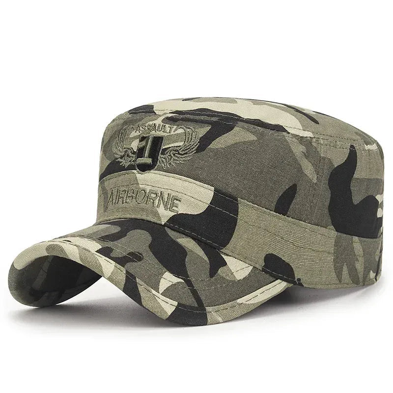 AIRBORNE Airborne Commando Cadet Flat Cap Sun Hat Trucker Caps Dad Hats Camo