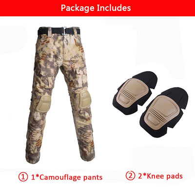 ACTION AIRSOFT desert python / S(50-60kg) Airsoft Uniform Tactical Suits Army Camouflage Pants Military Clothing Hunting Clothes Paintball Suits Combat Shirt Pants +Pads