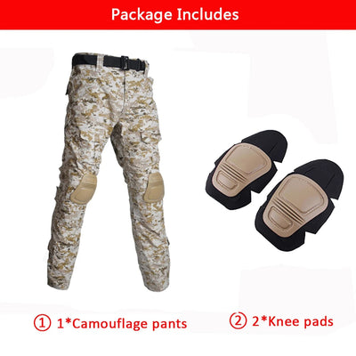 ACTION AIRSOFT desert python 1 / S(50-60kg) Airsoft Uniform Tactical Suits Army Camouflage Pants Military Clothing Hunting Clothes Paintball Suits Combat Shirt Pants +Pads