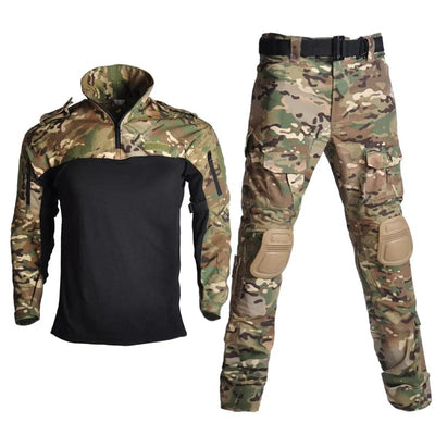 ACTION AIRSOFT Airsoft Uniform Tactical Suits Army Camouflage Pants Military Clothing Hunting Clothes Paintball Suits Combat Shirt Pants +Pads