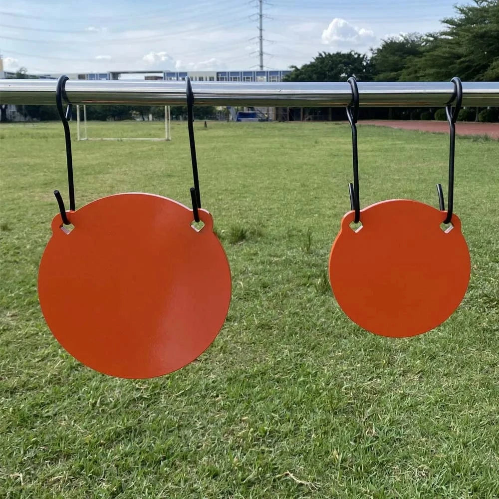 AR500 Steel Shooting Target Thickness: 3/8"(9.53mm) Orange with Two Hangers 6 Inch/15CM