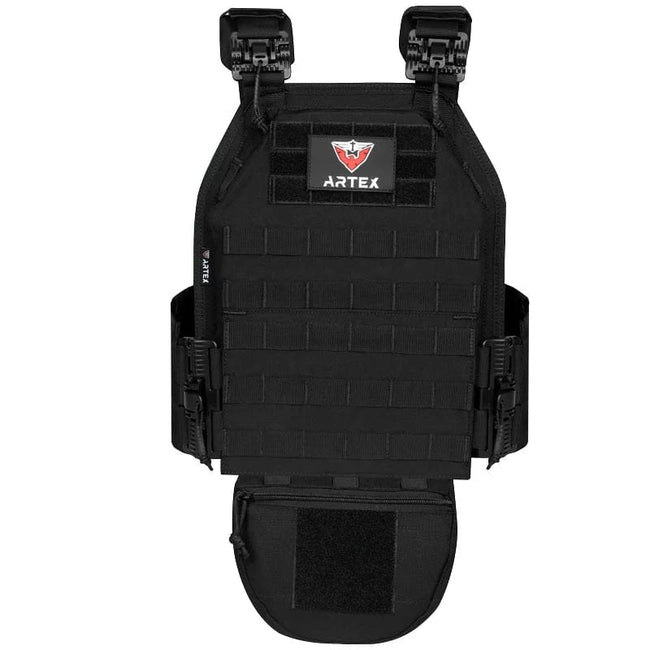ARTEX Combat Vest Outdoor Hunting Protective Shoulder Adjustable Airsoft Plate Carrier 1000D polyester belly bag tactical vest black
