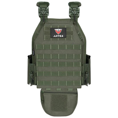 ARTEX Combat Vest Outdoor Hunting Protective Shoulder Adjustable Airsoft Plate Carrier 1000D polyester belly bag tactical vest green