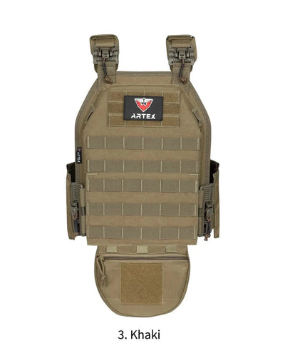 ARTEX Combat Vest Outdoor Hunting Protective Shoulder Adjustable Airsoft Plate Carrier 1000D polyester belly bag tactical vest Khaki
